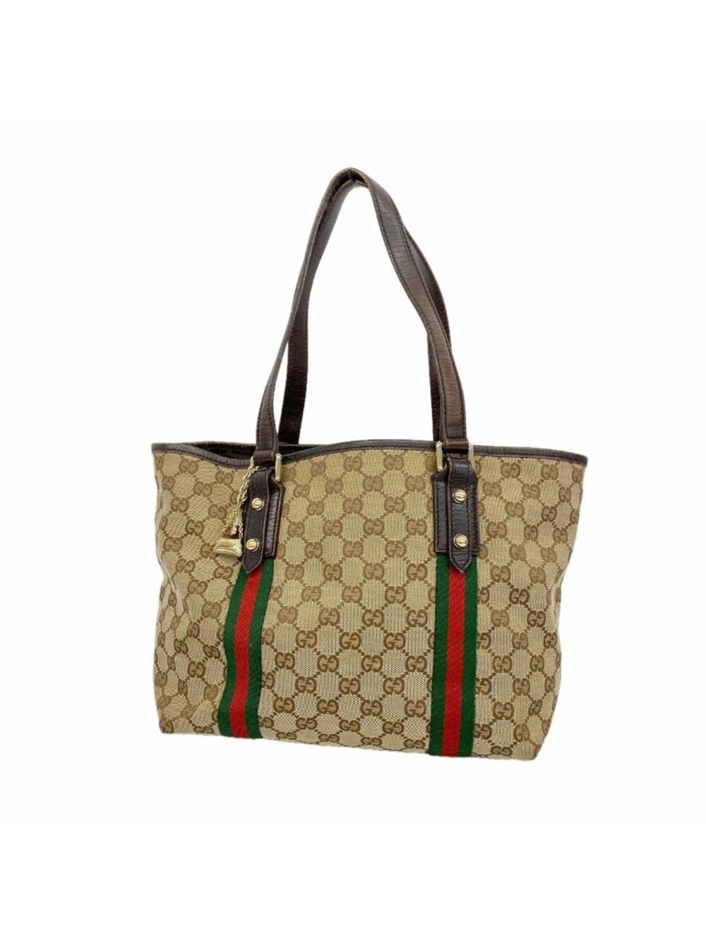 Gucci Tote Bag GG Canvas Beige Champagne Gold